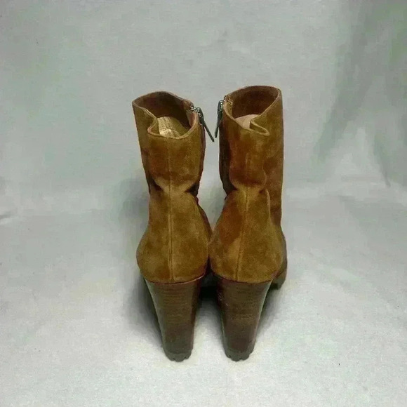 The KOOPLES 40 Sz 9.5 Suede Tan Boots Heeled Platform Made In Portugal - Picture 4 of 10